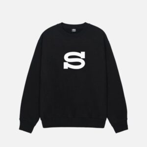 LETTERMAN CREW BLACK STUSSY