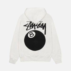 8 Ball Zipped Hoodie White