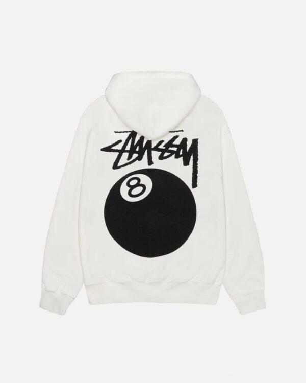 8 Ball Zipped Hoodie White