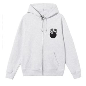 8 Ball Zip Hoodie Gray